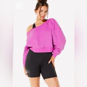 YITTY Vibrant Pink Crop Sweater Top